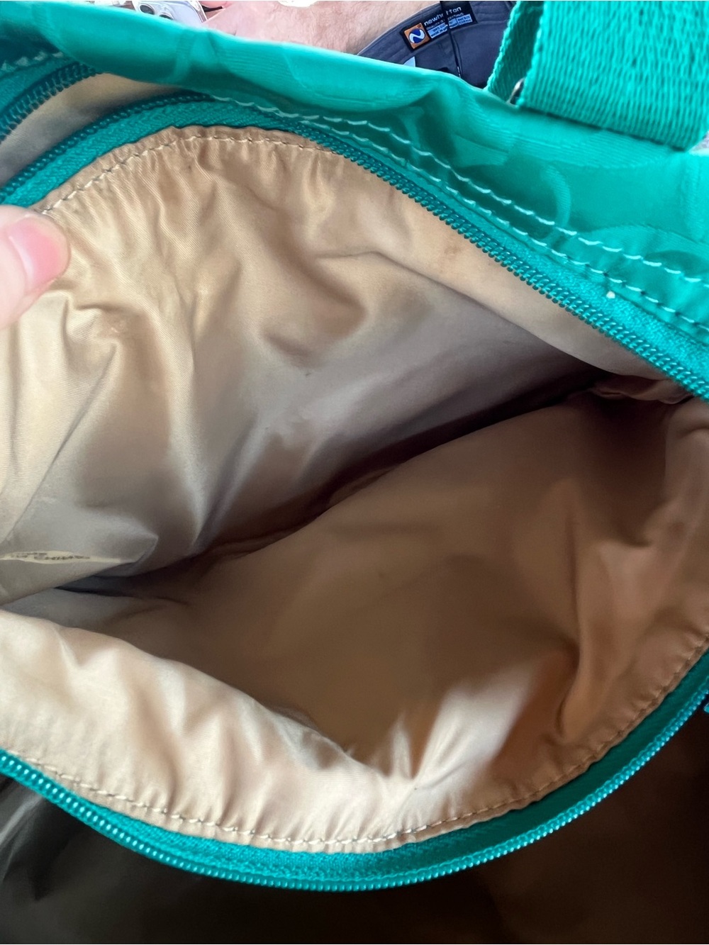 Coach Green and Blue Signature Tote Bag clean inside/ weekender bag - Picture 10 of 13